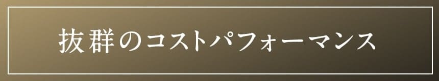 抜群のコストパフォーマンス